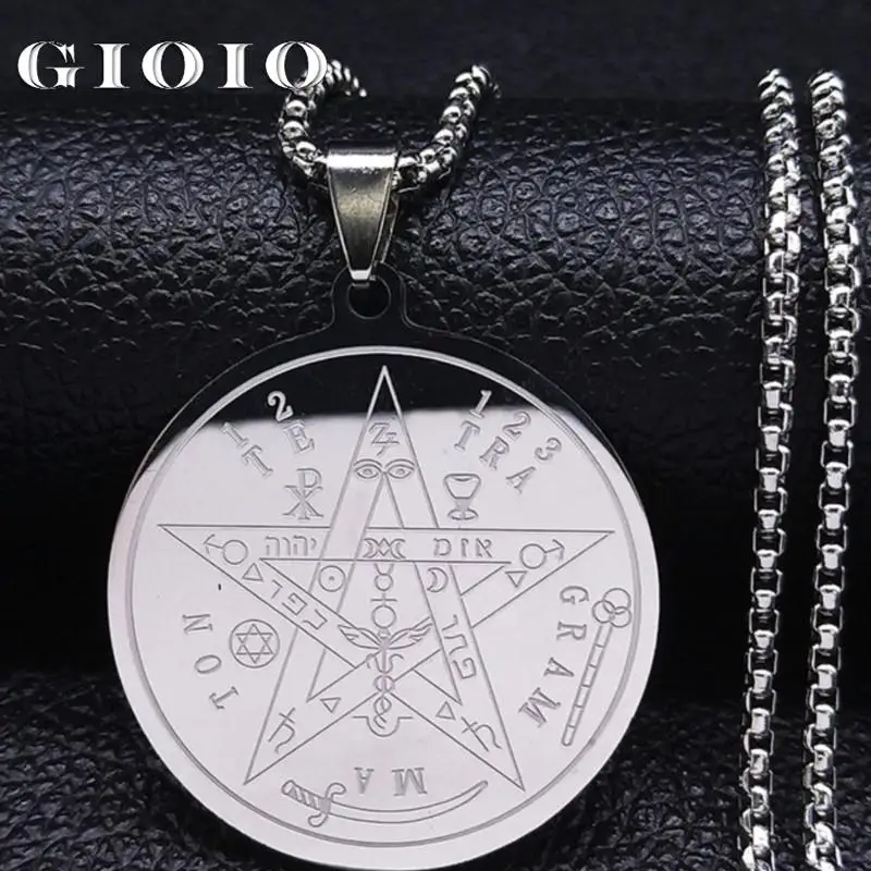 GIOIO Witchcraft Pentagram Divination Stainless Steel Chain Necklace Women Silver Color Necklaces Jewelry Collier Ras De Cou
GIOIO Witchcraft Pentagram Divination Stainless Steel Chain Necklace Women Silver Color Necklaces Jewelry Collier Ras De Cou