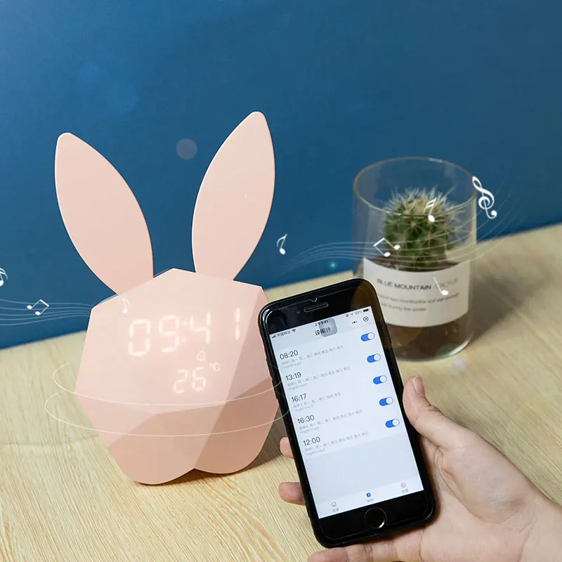 Smart Bluetooth Rabbit Alarm Clock Voice Control Night Light Multifunctional Clock Temperature Display USB Charge Mute Clocks
Smart Bluetooth Rabbit Alarm Clock Voice Control Night Light Multifunctional Clock Temperature Display USB Charge Mute Clocks