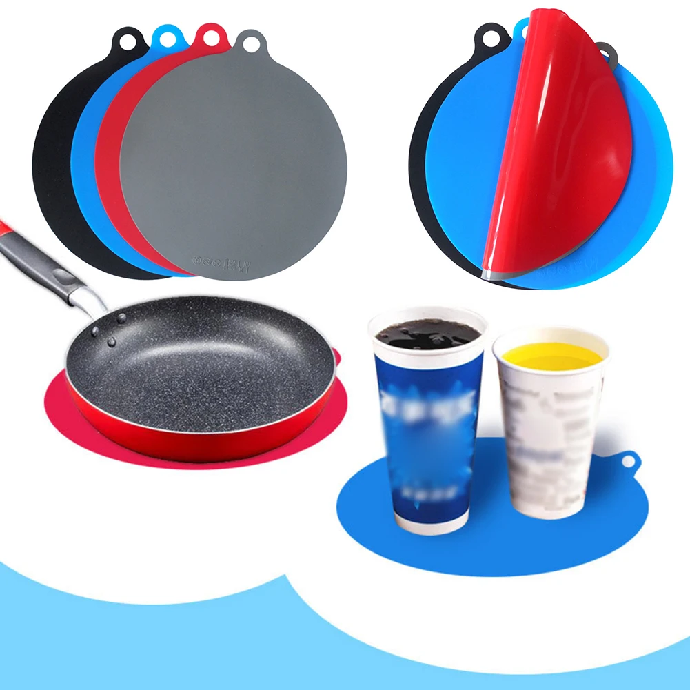 

22CM Soft Non-Stick Round Microwave Mat Fryer Pad Resistant Silicone Baking Pad Induction Cooker Mat Table Mate Pastry Tray