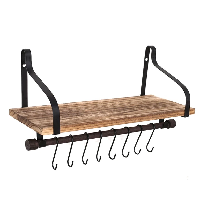 2021 New Wall-Mounted Rustic Wooden Storage Shelf Bathroom And Kitchen Decorative Rack With 8 Removable Hooks And Towel Rail
2021 New Wall-Mounted Rustic Wooden Storage Shelf Bathroom And Kitchen Decorative Rack With 8 Removable Hooks And Towel Rail