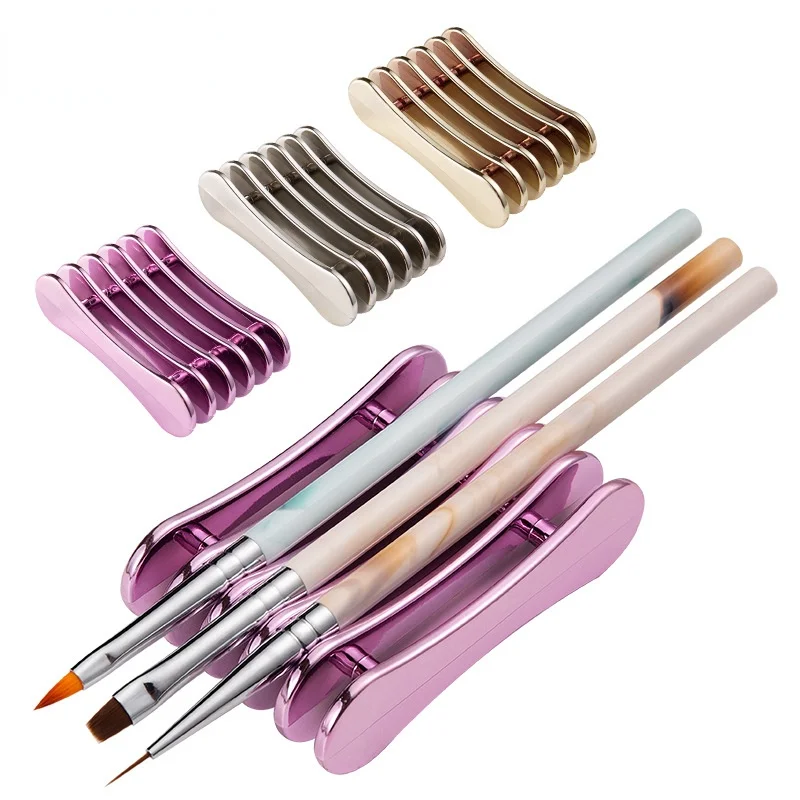 5 Grids Nail Art Brush Holder Pen Rest Display Stand Silver Purple Gold Acrylic Metal Plated Multifunctional Manicure Tools
5 Grids Nail Art Brush Holder Pen Rest Display Stand Silver Purple Gold Acrylic Metal Plated Multifunctional Manicure Tools