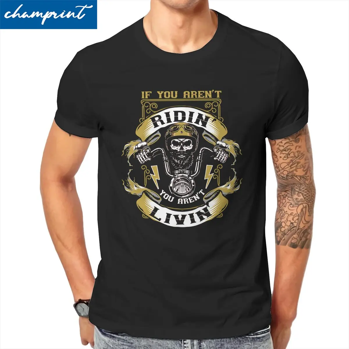 Men Ridin Livin Motorcycle Skull T Shirts Pure Cotton Clothing Leisure Short Sleeve Crewneck Tees Graphic T-Shirt 
Men Ridin Livin Motorcycle Skull T Shirts Pure Cotton Clothing Leisure Short Sleeve Crewneck Tees Graphic T-Shirt