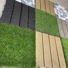 1PC Artificial Plastic Wood Flooring Splicing Floor Garden Floor Boards Plant Flooring Lawn Mat Synthetic Grass Tile