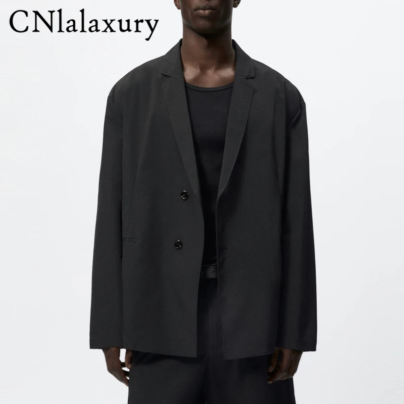 CNlalaxury Menswear Autumn Black Casual Blazer Long Sleeve Simple Solid Color Outerwear Lapel Pocket Jacket Male Commute Top
CNlalaxury Menswear Autumn Black Casual Blazer Long Sleeve Simple Solid Color Outerwear Lapel Pocket Jacket Male Commute Top