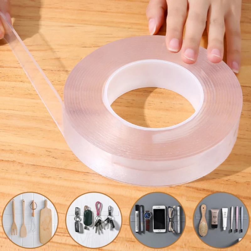 Nano Double Sided Adhesive Tape Waterproof Transparent Strong Reusable And Traceless Tape Paste Household Bathroom Car Supplies 
Nano Double Sided Adhesive Tape Waterproof Transparent Strong Reusable And Traceless Tape Paste Household Bathroom Car Supplies