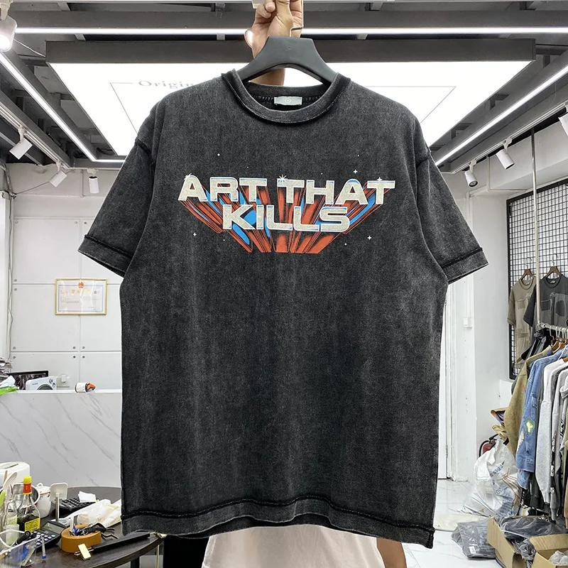 2022 Dept Three-Dimensional Alphabet Print Short Sleeve Retro Wash Worn Loose Men's And Women's Round Neck T-Shirt Short Sleeve
2022 Dept Three-Dimensional Alphabet Print Short Sleeve Retro Wash Worn Loose Men's And Women's Round Neck T-Shirt Short Sleeve