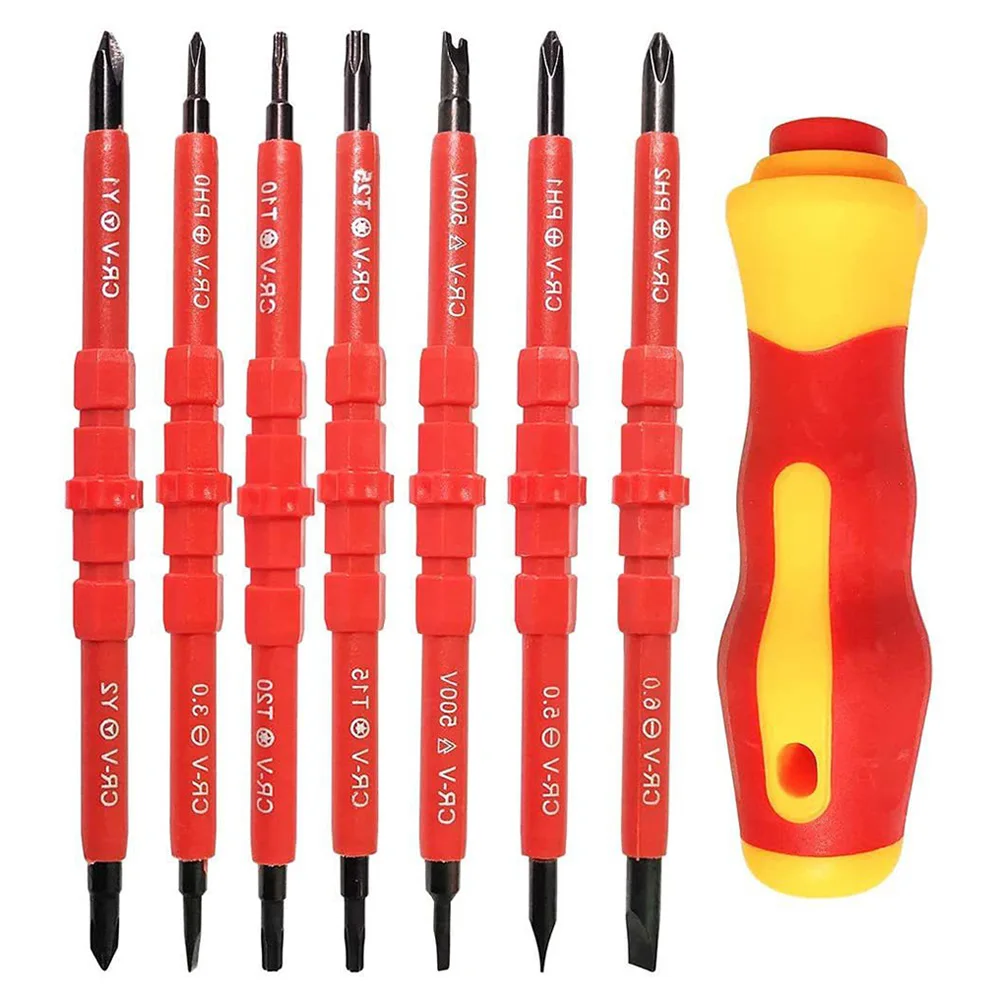 8PCS Electrician Screwdriver Head Set For Electrical Insulation Repair Kit T10/T15/T20/T25/PH0/PH1/PH2 Screwdrivers Handle Kit
8PCS Electrician Screwdriver Head Set For Electrical Insulation Repair Kit T10/T15/T20/T25/PH0/PH1/PH2 Screwdrivers Handle Kit