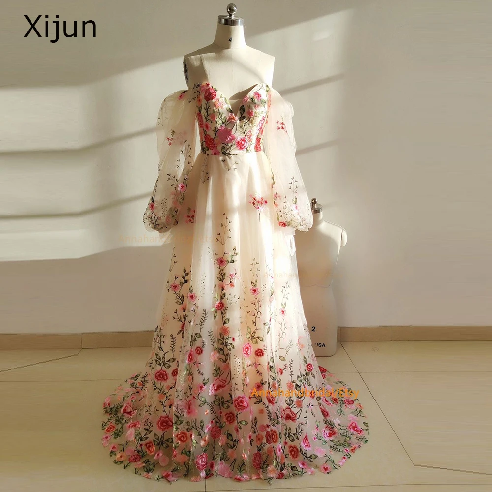 Xijun Colorful Long Evening Dresses Flower Embroidered A-Line Prom Dresses Formal Prom Gowns Party Dresses vestidos de novia
Xijun Colorful Long Evening Dresses Flower Embroidered A-Line Prom Dresses Formal Prom Gowns Party Dresses vestidos de novia
