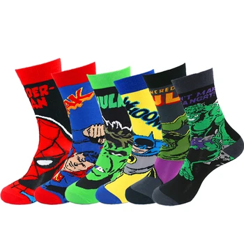Disney Superhero Movie Anime Socks Cartoon Socks Pure Cotton Male Fashion Trend Tube Socks Adult Sports Socks