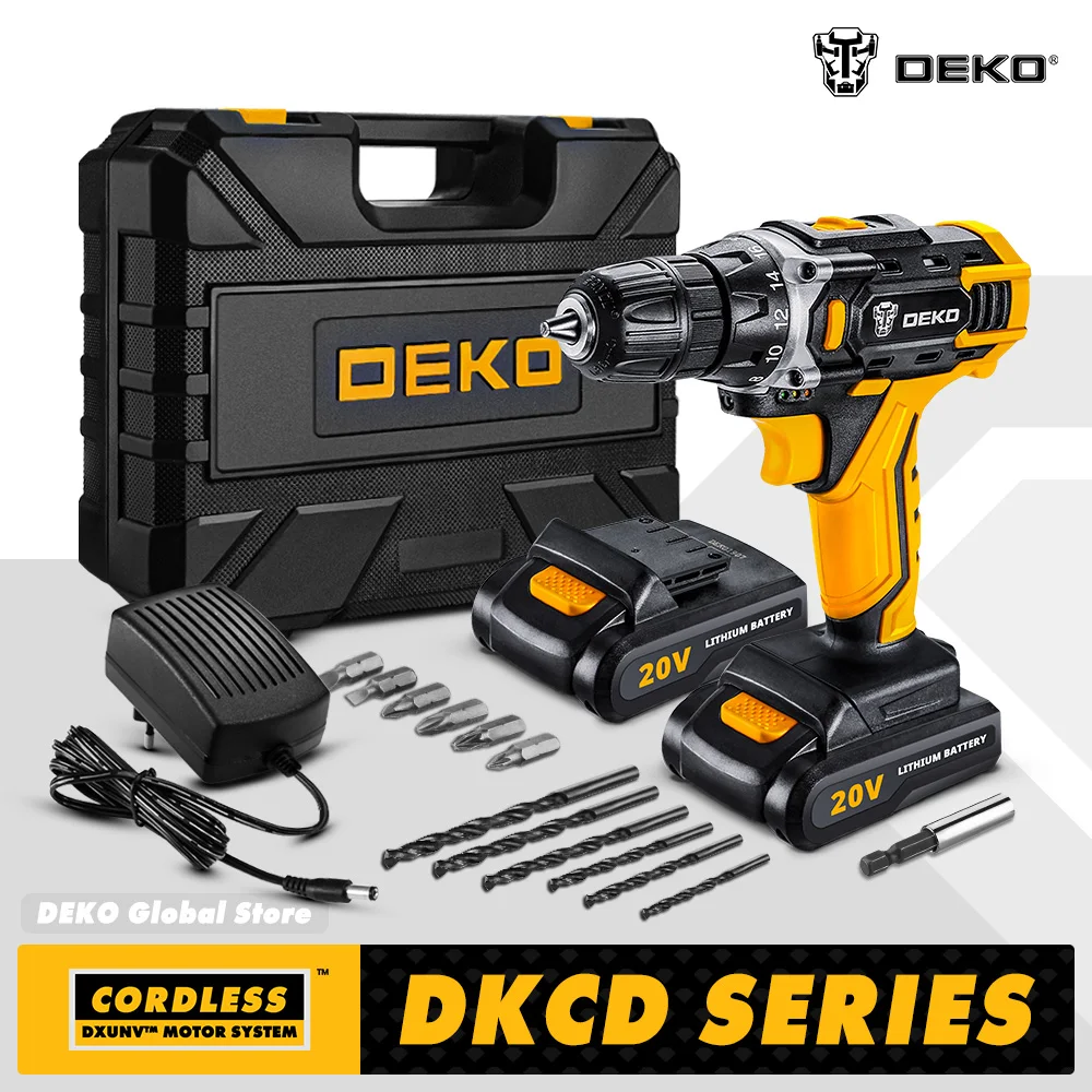 DEKO New Arrival Sharker 20V Electric Screwdriver DC Cordless Drill for Woodworking LED Mini Power Driver Home DIY Power Tools
DEKO New Arrival Sharker 20V Electric Screwdriver DC Cordless Drill for Woodworking LED Mini Power Driver Home DIY Power Tools