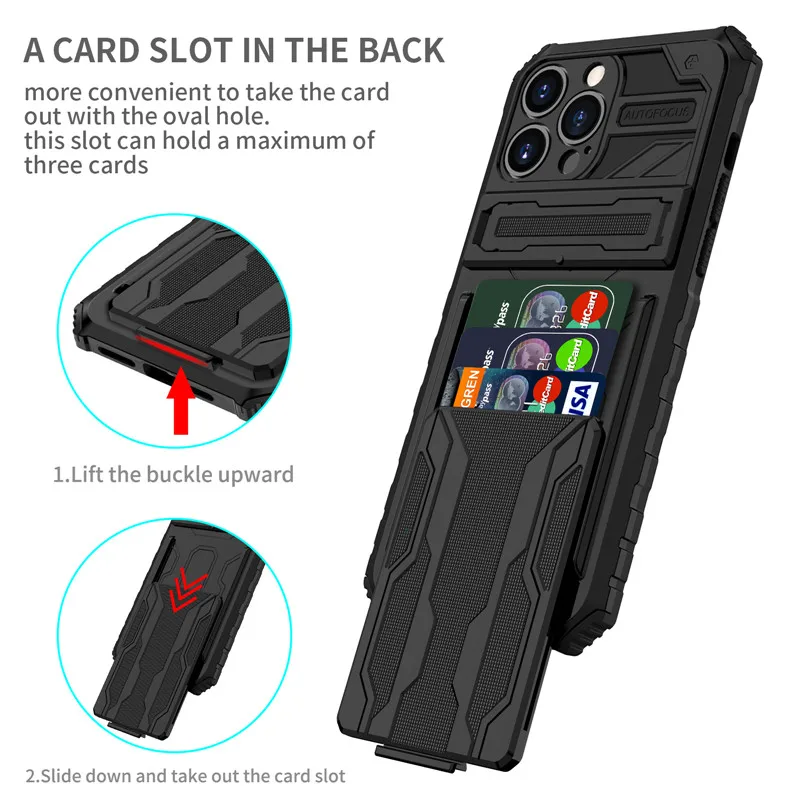 For iphone 13 pro max Case Armor Shockproof Stand Protection Cover for iphone 12 11 XS Max XR 7 8 PLUS Card Slot Holer Case
For iphone 13 pro max Case Armor Shockproof Stand Protection Cover for iphone 12 11 XS Max XR 7 8 PLUS Card Slot Holer Case