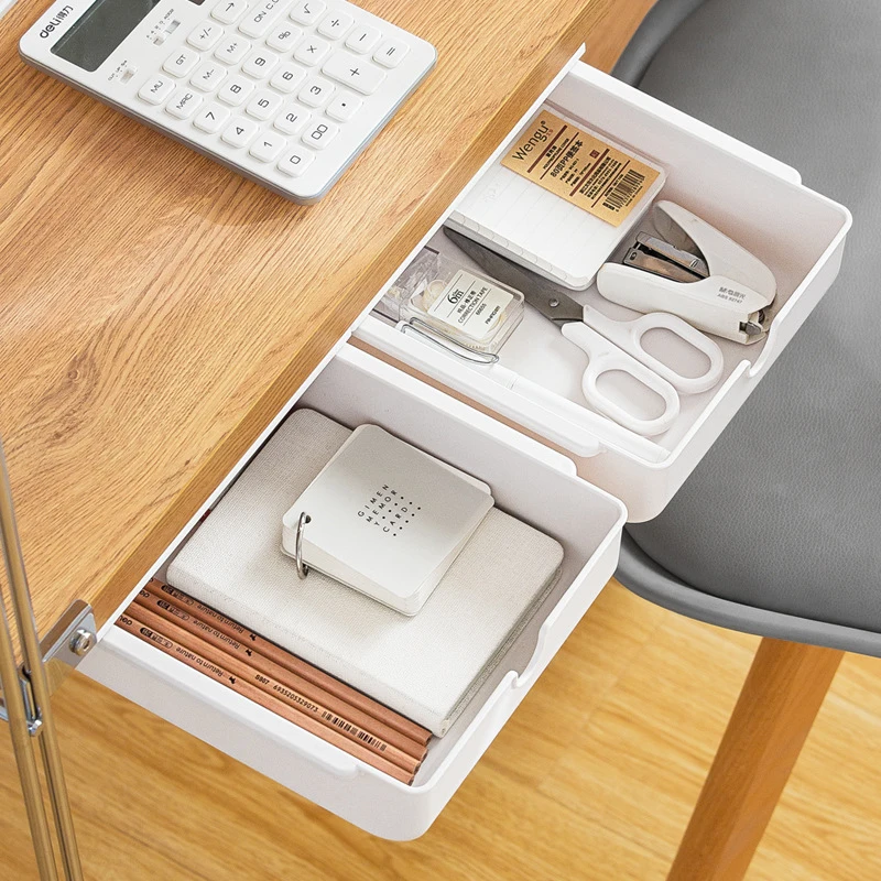 Self Stick Under Desk Organizer Invisible Table Storage Drawer Pens Pencil Tray Under Desk Drawer Storage Box for Office Kitchen
Self Stick Under Desk Organizer Invisible Table Storage Drawer Pens Pencil Tray Under Desk Drawer Storage Box for Office Kitchen