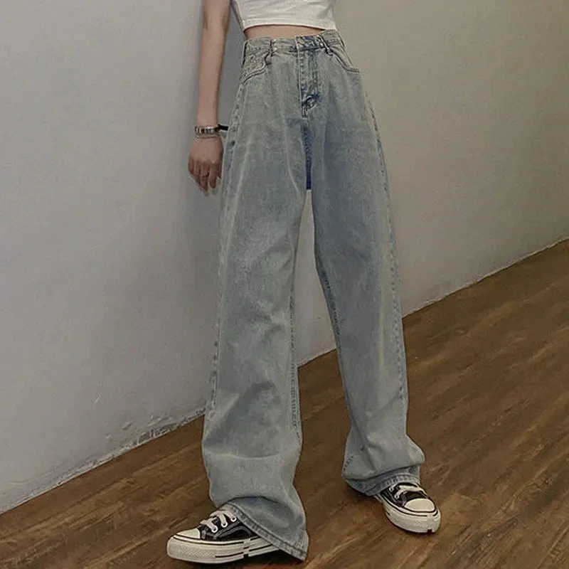 Jeans Womens Straight-leg Loose Thin Mopping Trousers Spring Autumn New High-waist Drape Soft Hyun Elegant Denim Wide-leg Pants
Jeans Womens Straight-leg Loose Thin Mopping Trousers Spring Autumn New High-waist Drape Soft Hyun Elegant Denim Wide-leg Pants