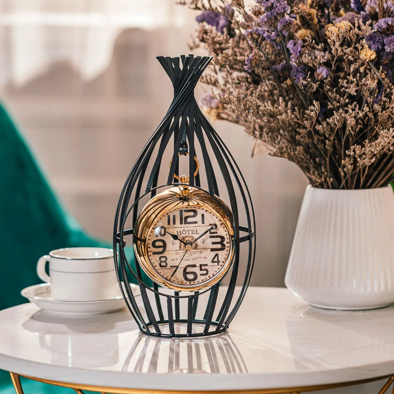 Light Luxury Wrought Iron Creative Craft Clock Bedroom Living Room Wine Cabinet Decoration Ornaments Mute Table Clock
Light Luxury Wrought Iron Creative Craft Clock Bedroom Living Room Wine Cabinet Decoration Ornaments Mute Table Clock