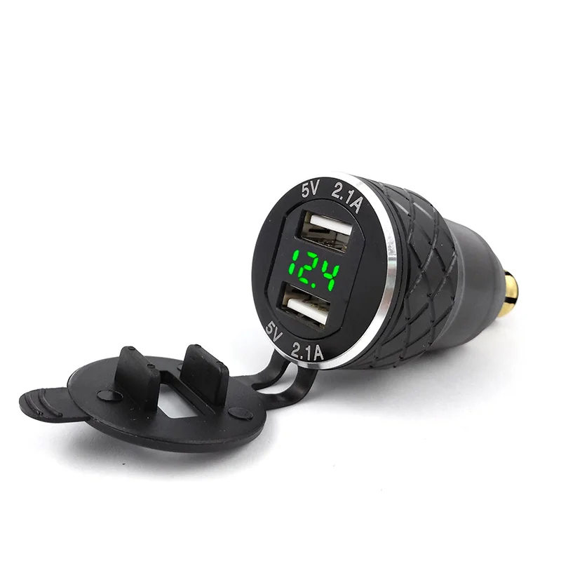 Aluminum Alloy Metal Shell Motorcycle Dual USB Charger 12-24v 4.2A Voltmeter for BMW Motorcycle Hella Din Socket Red Blue Green
Aluminum Alloy Metal Shell Motorcycle Dual USB Charger 12-24v 4.2A Voltmeter for BMW Motorcycle Hella Din Socket Red Blue Green