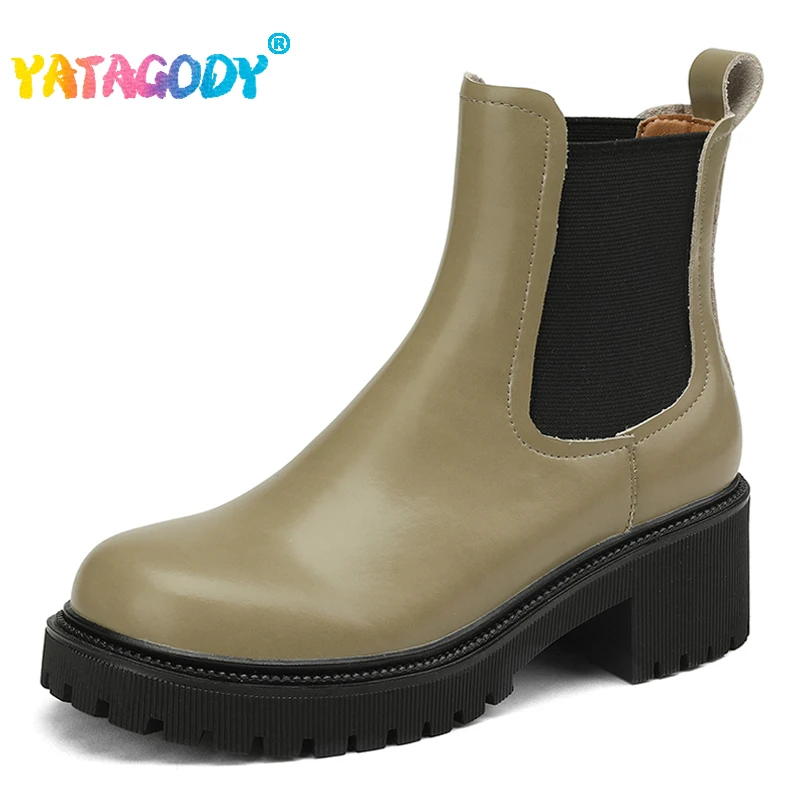 YATAGODY Size 33-42 Women Ankle Boots Elastic Real Leather Thick High Heels Winter Shoes Woman Casual Round Toe Platform Boots
YATAGODY Size 33-42 Women Ankle Boots Elastic Real Leather Thick High Heels Winter Shoes Woman Casual Round Toe Platform Boots