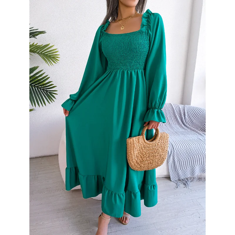 Long Dress Square Collar Ruffles Women's Fashion 2023 Spring Summer Female Clothing Folds Ruffles Elegant Lantern Sleeve Dresses
Long Dress Square Collar Ruffles Women's Fashion 2023 Spring Summer Female Clothing Folds Ruffles Elegant Lantern Sleeve Dresses