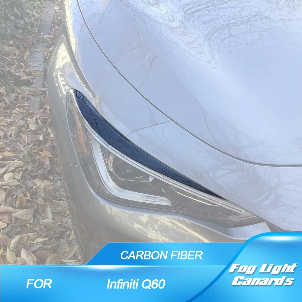 Real Carbon Front Bumper Canards Trims 2 Piece Trims for 2016-2022 INFINITI Q60 Dry Carbon Fiber Headlight Eyebrows Eyelid Cover
Real Carbon Front Bumper Canards Trims 2 Piece Trims for 2016-2022 INFINITI Q60 Dry Carbon Fiber Headlight Eyebrows Eyelid Cover