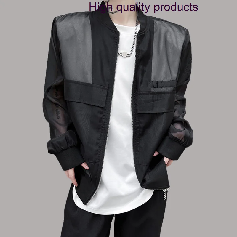 Organza Men Jacket Solid Sun Protection Breathable Stand Long Sleeve Coats 2023 Streetwear Casual Outerwear
Organza Men Jacket Solid Sun Protection Breathable Stand Long Sleeve Coats 2023 Streetwear Casual Outerwear
