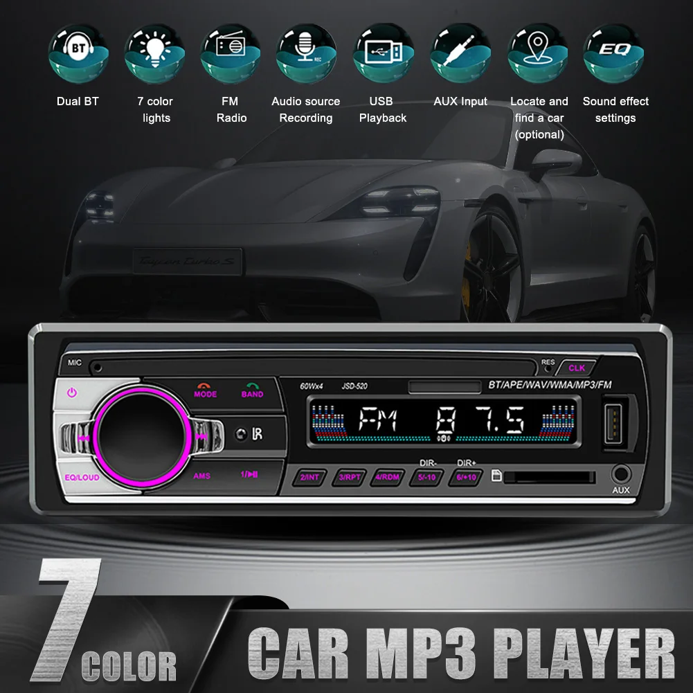 Автомобильная аудиосистема Bluetooth-совместимая стерео Классическая Автомобильная магнитола MP3-плеер Громкая связь USB/TF/AUX аудиовход поддержи...
Автомобильная аудиосистема Bluetooth-совместимая стерео Классическая Автомобильная магнитола MP3-плеер Громкая связь USB/TF/AUX аудиовход поддержи...