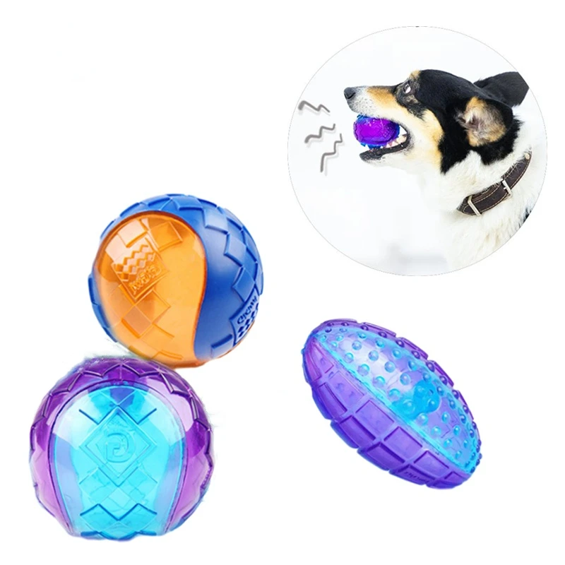 

Dog Squeaky Ball Strong Bounce and Safe Rubber Dog Toys Help Pets to Have Jolly,Rrain,Chase, Chew and Relieve Lonely