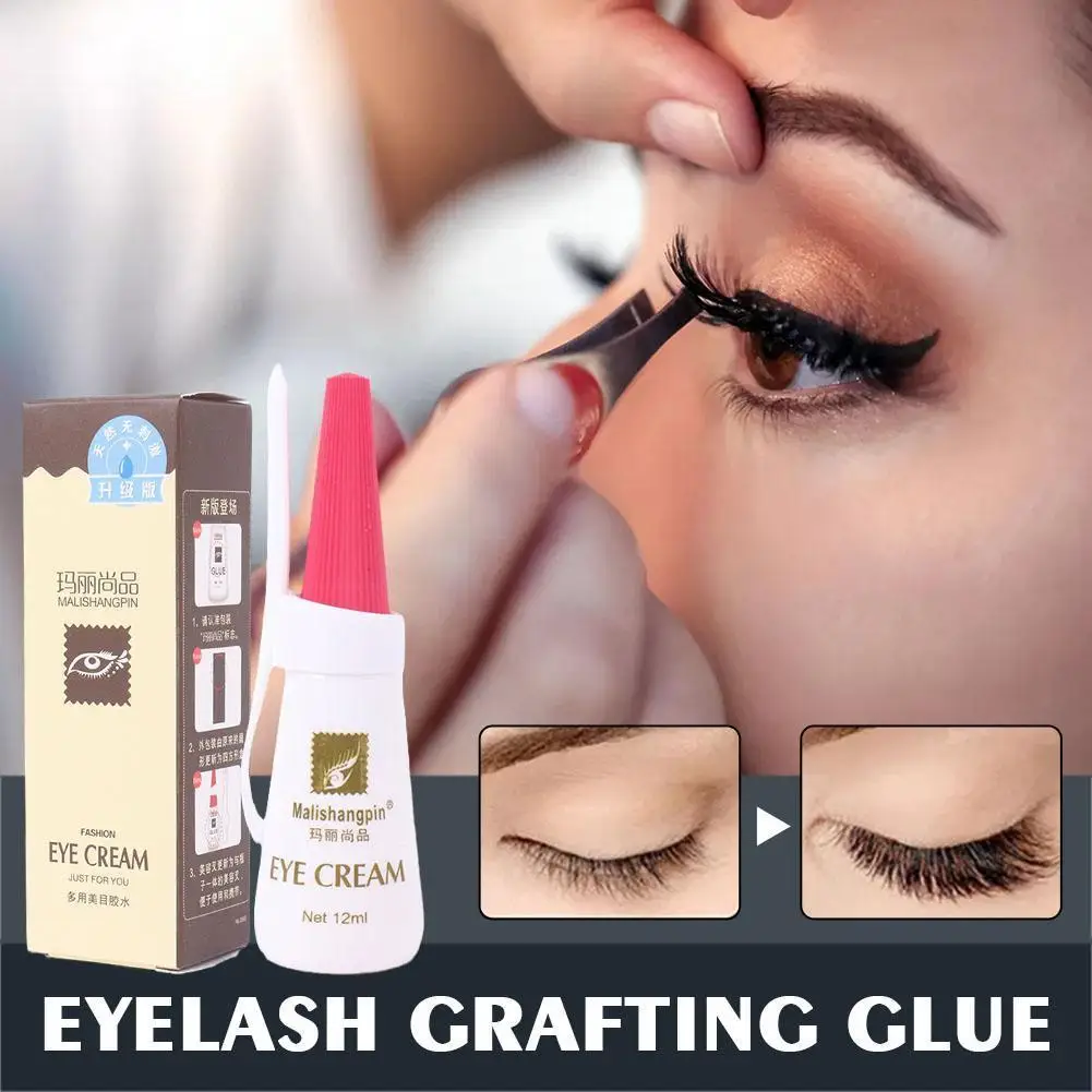 

12ml False Eyelash Glue Quick Dry Dark-Black Waterproof Eyelash Extensions Glue Black Adhesive For Eyelashes Building Glue S4Z3