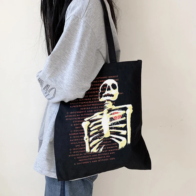 Aesthetic Letter Shopper Bag Totes Anime Handbag Gothic Skull Shopping Canvas Bag Hip Hop Vintage Skeleton Women Shoulder Bag
Aesthetic Letter Shopper Bag Totes Anime Handbag Gothic Skull Shopping Canvas Bag Hip Hop Vintage Skeleton Women Shoulder Bag