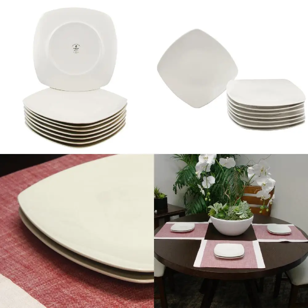 and Dishes Delicate 8-Piece White Soft Square Ceramic Dinner Plate Set, Perfect for Buffetware, Parties and Everyday Dishes - 15
and Dishes Delicate 8-Piece White Soft Square Ceramic Dinner Plate Set, Perfect for Buffetware, Parties and Everyday Dishes - 15