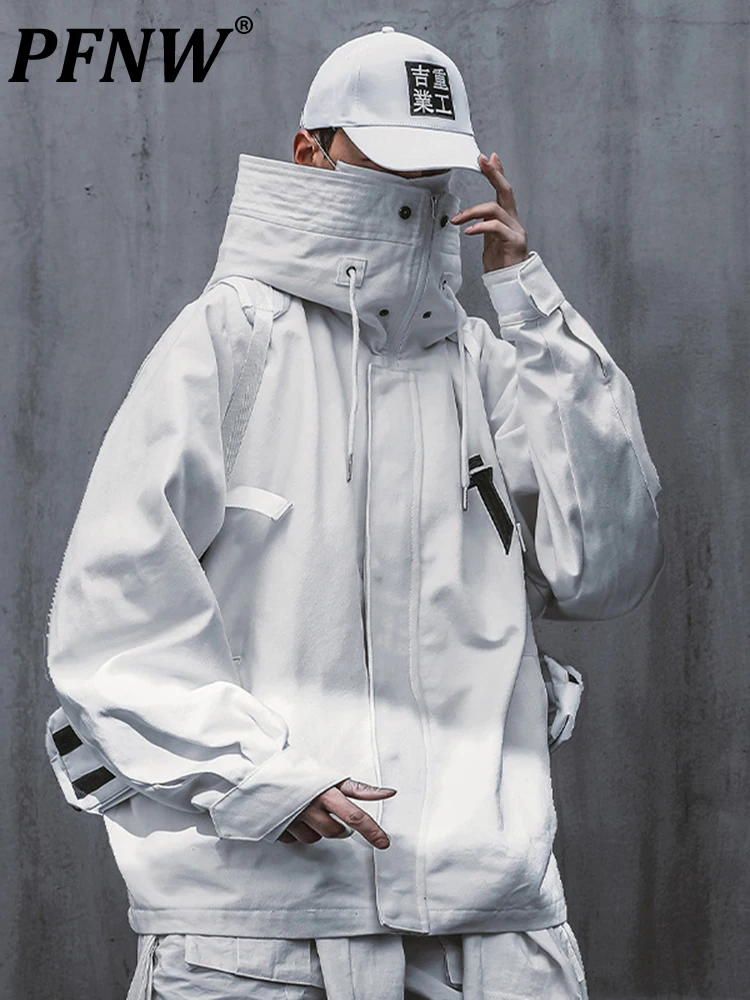 PFNW Heavy Industry Fashion Autumn New Tide Techwear High Collar Hat Coat Men Leisure Loose Solid Long Sleeve Cardigan 12A4363
PFNW Heavy Industry Fashion Autumn New Tide Techwear High Collar Hat Coat Men Leisure Loose Solid Long Sleeve Cardigan 12A4363