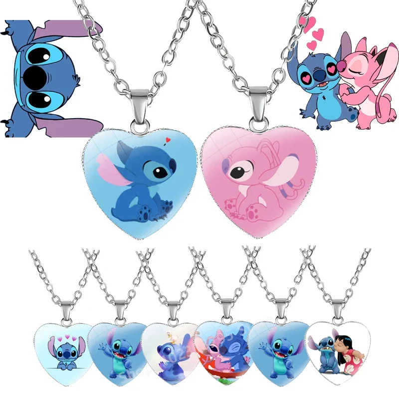 Disney Necklaces Anime Lilo & Stitch Kawaii Heart Shape Alloy Glass Pendant Stitch Photo Necklace for Kids Girl Jewelry Gifts
Disney Necklaces Anime Lilo & Stitch Kawaii Heart Shape Alloy Glass Pendant Stitch Photo Necklace for Kids Girl Jewelry Gifts