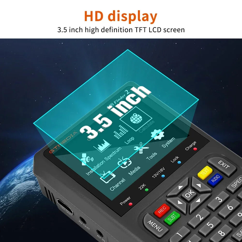 Satellite Detector GTMEDIA V8 Finder 2 DVB-S/S2/S2X Handheld Signal Finder LCD Screen Signal Measuring Instrument Detector
Satellite Detector GTMEDIA V8 Finder 2 DVB-S/S2/S2X Handheld Signal Finder LCD Screen Signal Measuring Instrument Detector