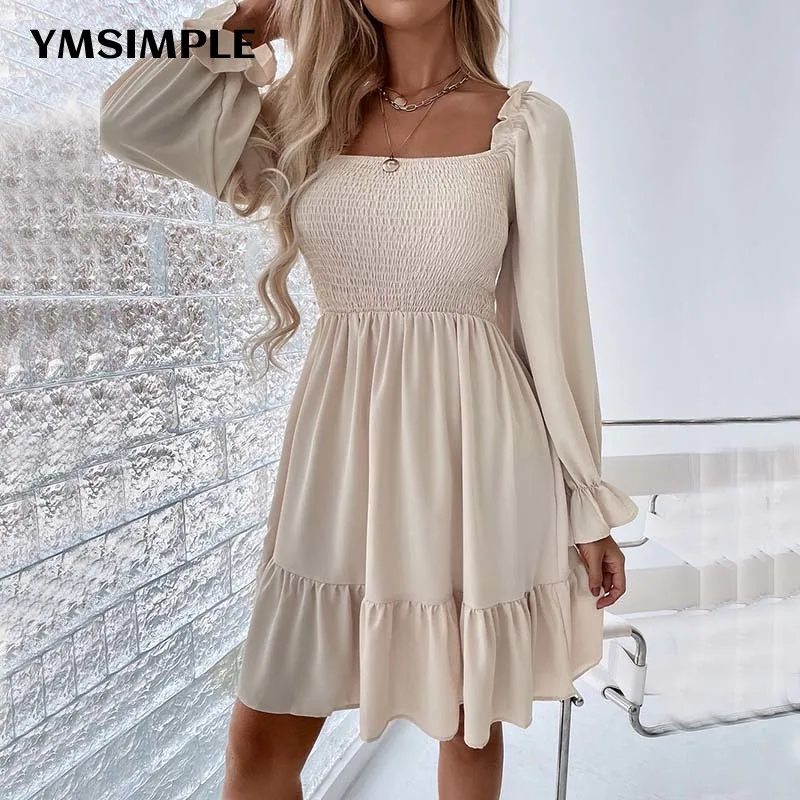 2022 Spring Square Collar Long Sleeve Ruffles A-line Office Work Dress Casual Women Tunics High Waist Slim Mini Beach Vestidos
2022 Spring Square Collar Long Sleeve Ruffles A-line Office Work Dress Casual Women Tunics High Waist Slim Mini Beach Vestidos