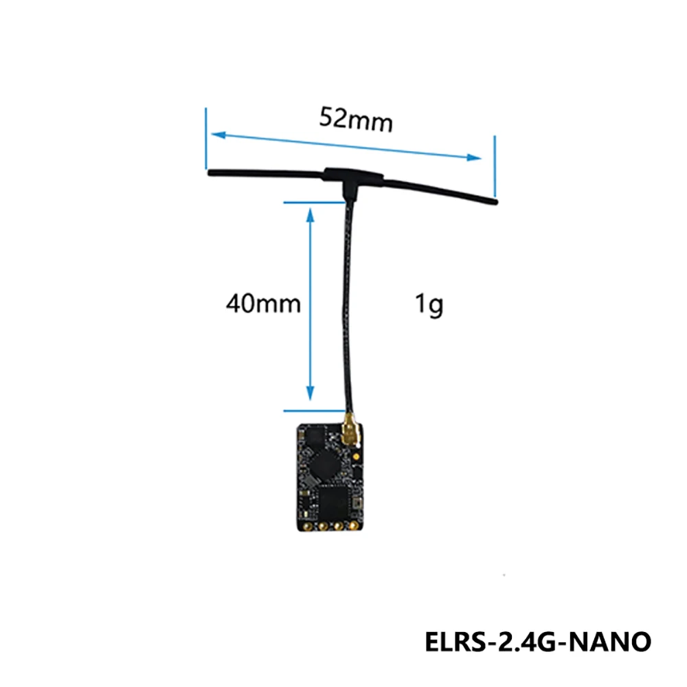 

Приемник HSKRC ELRS 2,4 ГГц/915 МГц NANO ExpressLRS RX с антенной T-типа Поддержка Wi-Fi для FPV радиоуправляемого гоночного дрона квадрокоптера