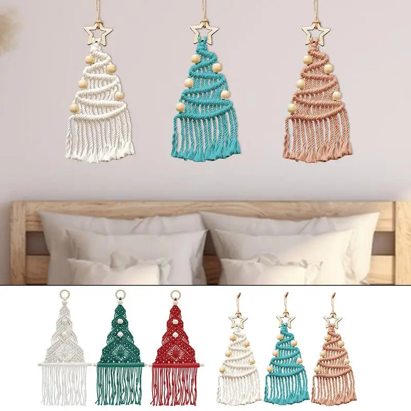 Christmas Tree Macrame Decor DIY Hanging Ornaments Christmas Tree Pendants Handmade Boho Braiding Kit For Home Wall Decor 
Christmas Tree Macrame Decor DIY Hanging Ornaments Christmas Tree Pendants Handmade Boho Braiding Kit For Home Wall Decor