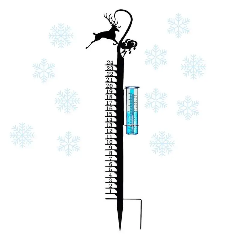 

Прибор для измерения снега, двухцелевой измерительный прибор для снега, дождя и снега, металлическая ручка для измерения снега на Рождество