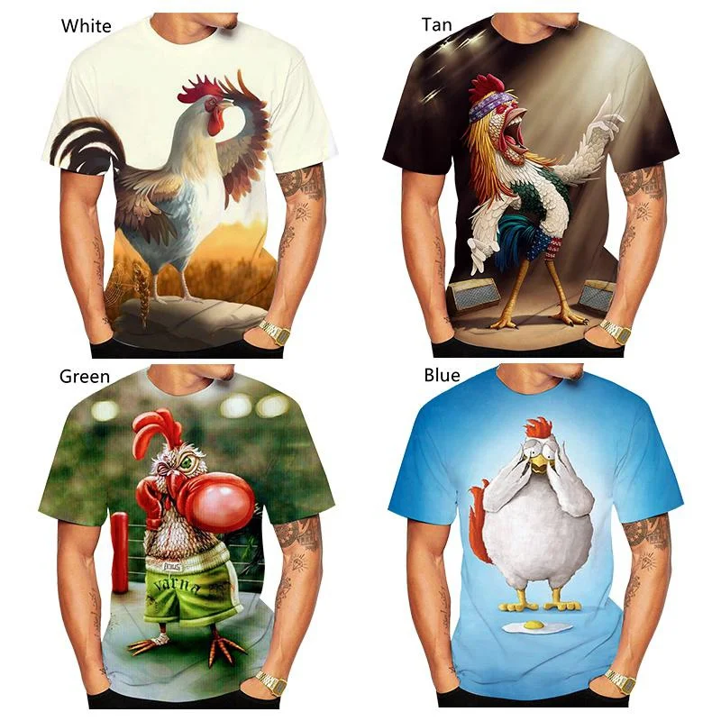 Fashion Cartoon Rooster 3d T-shirt Men/Women Funny Casual Chicken T-shirt Unisex Round Collar Short-sleeved Tees
Fashion Cartoon Rooster 3d T-shirt Men/Women Funny Casual Chicken T-shirt Unisex Round Collar Short-sleeved Tees