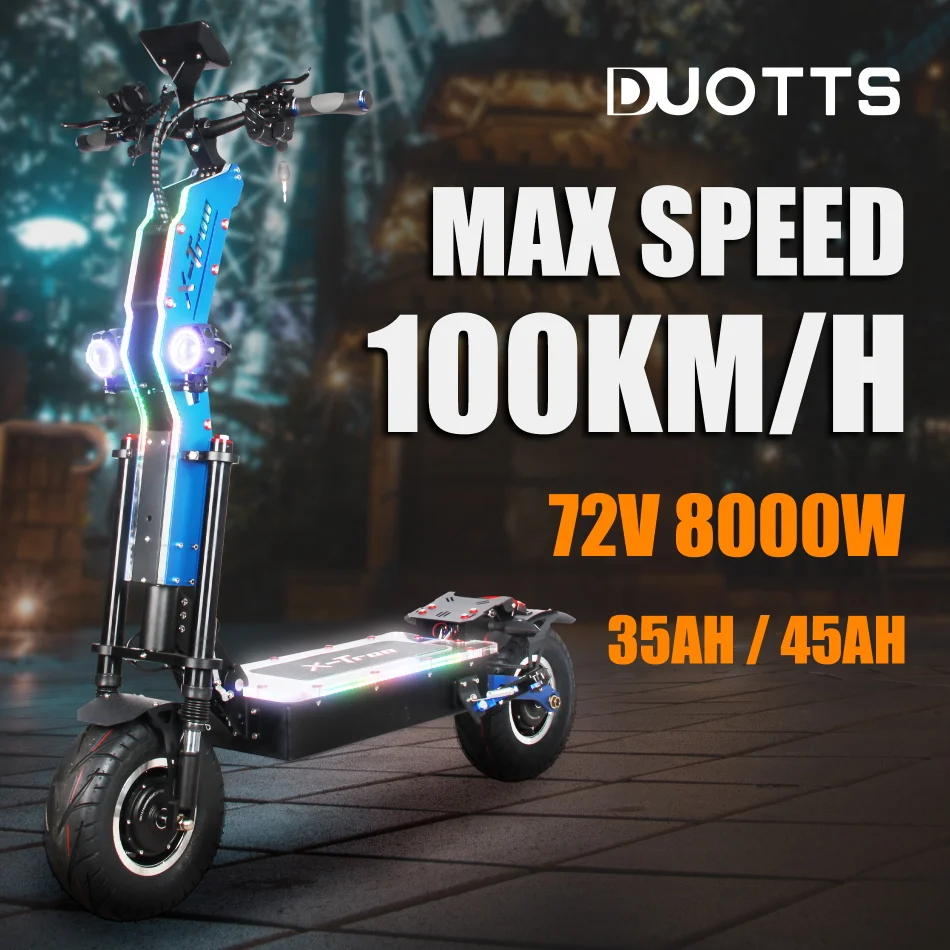 DUOTTS Viper Electric Scooter 72V 8000W 45AH Dual Motor E Scooter 13" Tires Max Speed 100km/h LED Display trottinette electrique
DUOTTS Viper Electric Scooter 72V 8000W 45AH Dual Motor E Scooter 13" Tires Max Speed 100km/h LED Display trottinette electrique