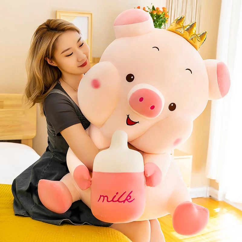 Cute Crown Pig Plush Toys Stuffed Animal Dolls Baby Pink Piggy with Milk Bottle Kids Accompany Pillow for Girls Birthday Gifts
Cute Crown Pig Plush Toys Stuffed Animal Dolls Baby Pink Piggy with Milk Bottle Kids Accompany Pillow for Girls Birthday Gifts