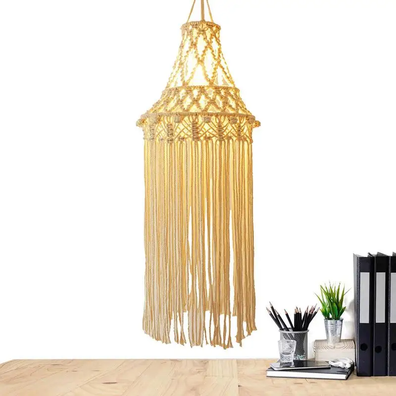 Handmade Chandelier Macrame Shade Bohemian Tapestry Lighting Decor Home Chandelier Homestay Hotel Wedding Decoration Lampshade
Handmade Chandelier Macrame Shade Bohemian Tapestry Lighting Decor Home Chandelier Homestay Hotel Wedding Decoration Lampshade