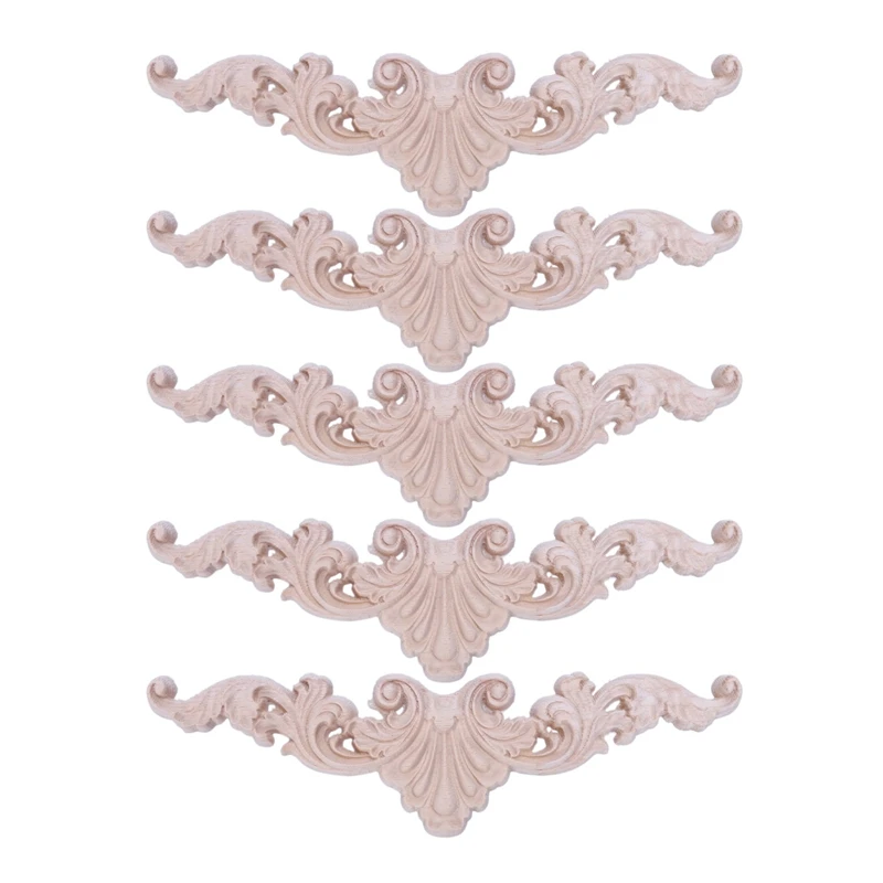 5X Wood Carved Corner Onlay Applique Frame Decor Furniture Craft Unpainted Type:20 X 5Cm 
5X Wood Carved Corner Onlay Applique Frame Decor Furniture Craft Unpainted Type:20 X 5Cm