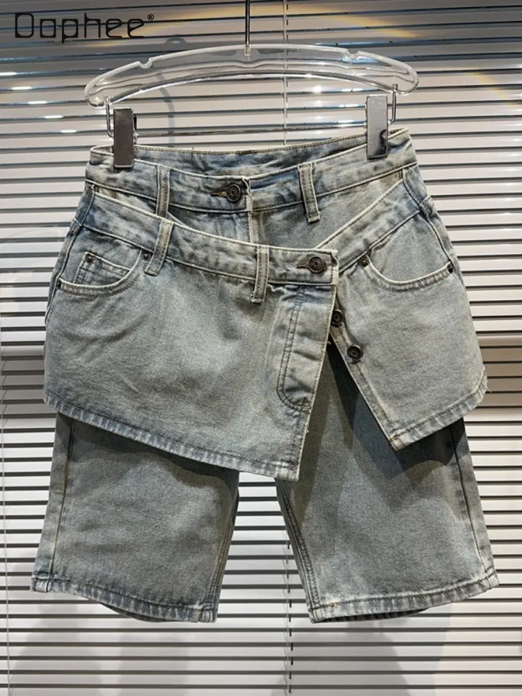 Streetwear High Waist Black Jeans Women 2023 Summer New Beveled Skirt Frayed Fake Two-Piece Slim Fit Denim Fifth Cropped Pants
Streetwear High Waist Black Jeans Women 2023 Summer New Beveled Skirt Frayed Fake Two-Piece Slim Fit Denim Fifth Cropped Pants