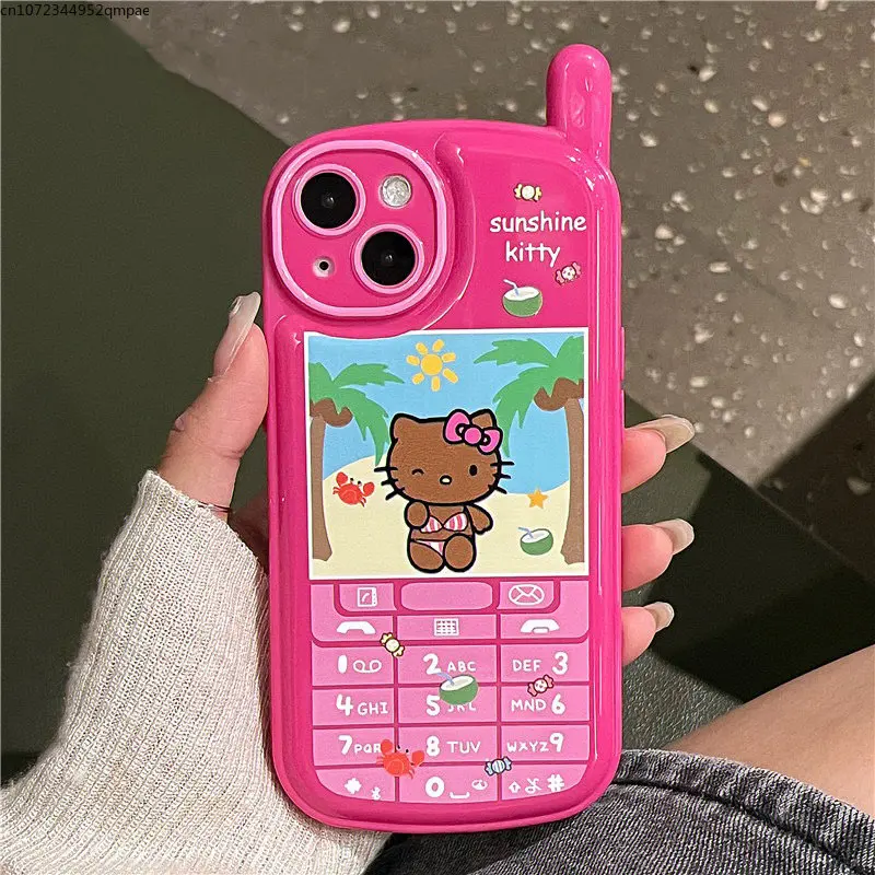 New 3D Tanning Sanrio Hello Kitty Telephone Phone Case for IPhone 14 13 12 11 Pro Max 14 Pro Anti-drop Soft Back Cover Girl Gift
New 3D Tanning Sanrio Hello Kitty Telephone Phone Case for IPhone 14 13 12 11 Pro Max 14 Pro Anti-drop Soft Back Cover Girl Gift