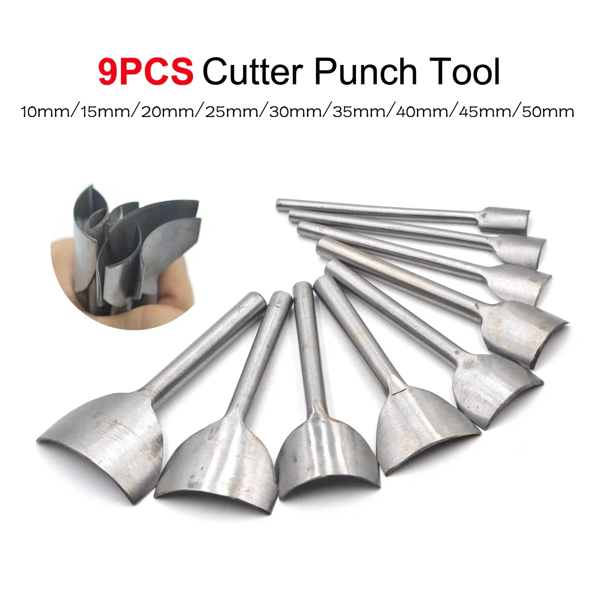 9Pcs Quarter Circle Cutter Punch Leather Handmade Craft Arc-shaped Tool for Belt Strap 10mm-50mm
9Pcs Quarter Circle Cutter Punch Leather Handmade Craft Arc-shaped Tool for Belt Strap 10mm-50mm