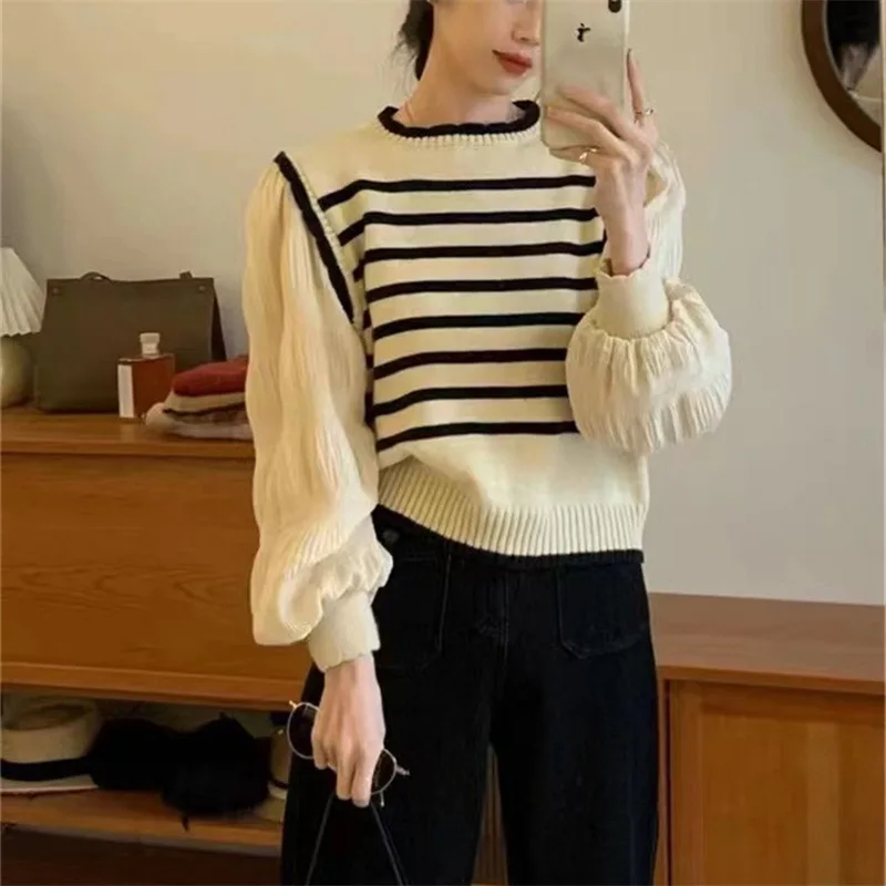 French Vintage Sweater Women's Spring and Autumn Lantern Sleeves Design Feel Versatile Bottom Top Trendy
French Vintage Sweater Women's Spring and Autumn Lantern Sleeves Design Feel Versatile Bottom Top Trendy