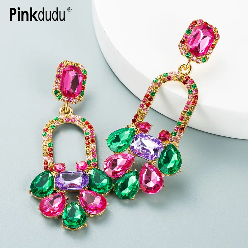 Модные геометрические длинные серьги Pinkdudu в виде цветка, элегантные Разноцветные серьги-подвески из сплава для женщин, ювелирные изделия, подарки PD745
Модные геометрические длинные серьги Pinkdudu в виде цветка, элегантные Разноцветные серьги-подвески из сплава для женщин, ювелирные изделия, подарки PD745