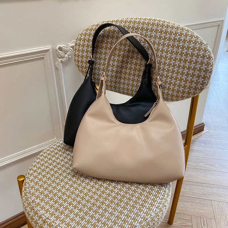 Fashion Underarm Bag Solid Color Ladies Shoulder Bags Pu Leather Women Handbags with Inside Pocket Simple Female Hobos Bag Purse
Fashion Underarm Bag Solid Color Ladies Shoulder Bags Pu Leather Women Handbags with Inside Pocket Simple Female Hobos Bag Purse