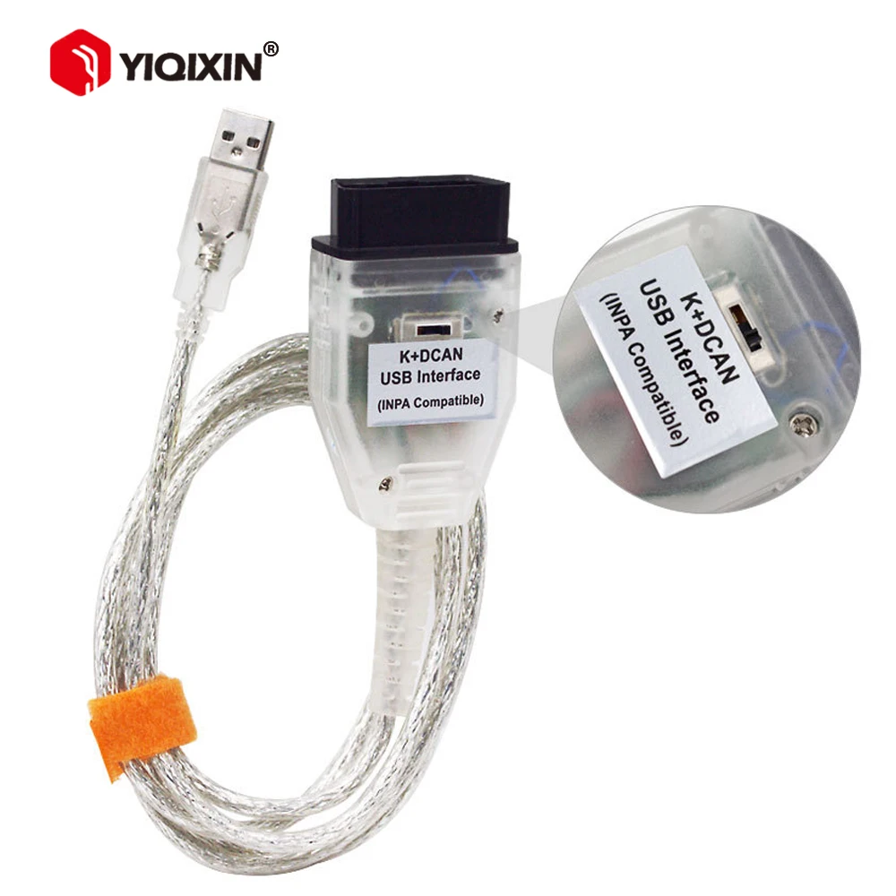 USB-кабель диагностический OBD2 для BMW INPA K + CAN DCAN с переключателем - купить по