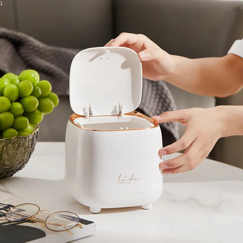 Desktop Trash Light Luxury Can with Lid Press Dust Case Storage Box Office Household Table Office Car Garbage Basket Accessories
Desktop Trash Light Luxury Can with Lid Press Dust Case Storage Box Office Household Table Office Car Garbage Basket Accessories