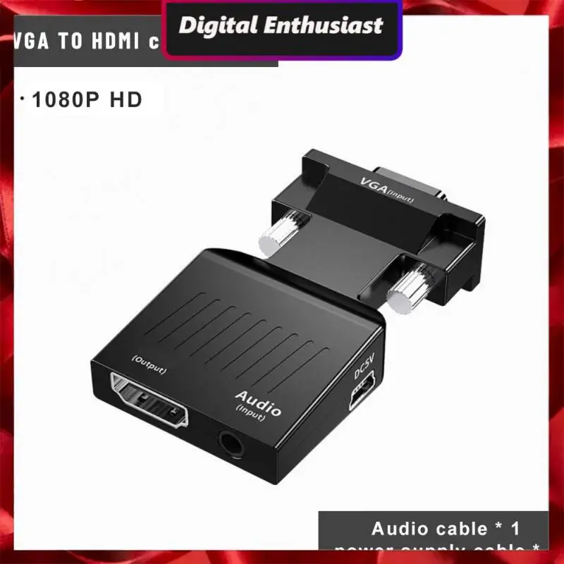 

Преобразователь видео и аудио адаптер конвертер 1080p HDMI-совместим с ПК и ноутбуком HDMI-совместим с адаптером Vga 1080p Hd
