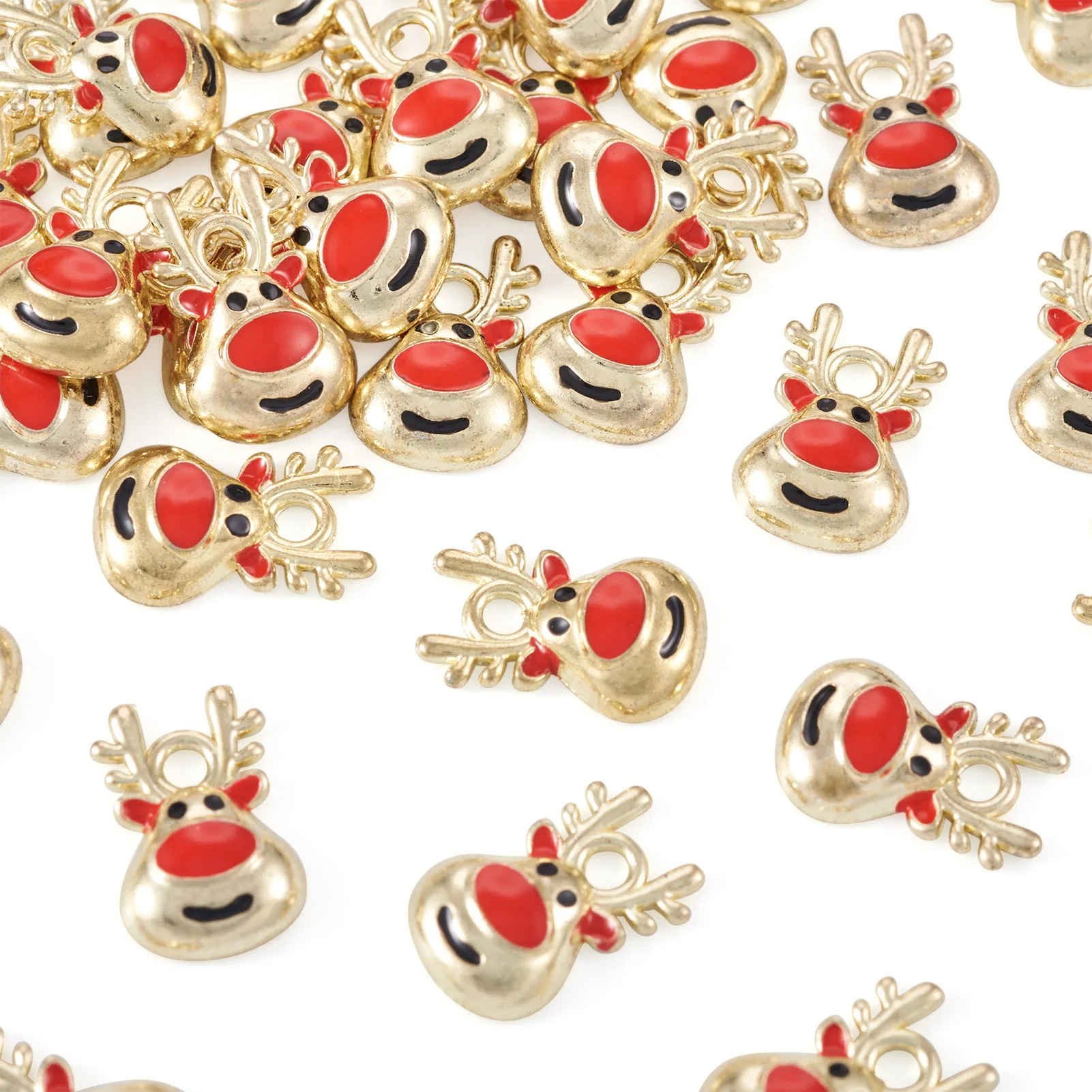 50Pcs Alloy Enamel Charms Colorful Elk Pandents Golden Plated For Christmas Earring Necklace Handmade Jewlery Making 14x9x3mm
50Pcs Alloy Enamel Charms Colorful Elk Pandents Golden Plated For Christmas Earring Necklace Handmade Jewlery Making 14x9x3mm